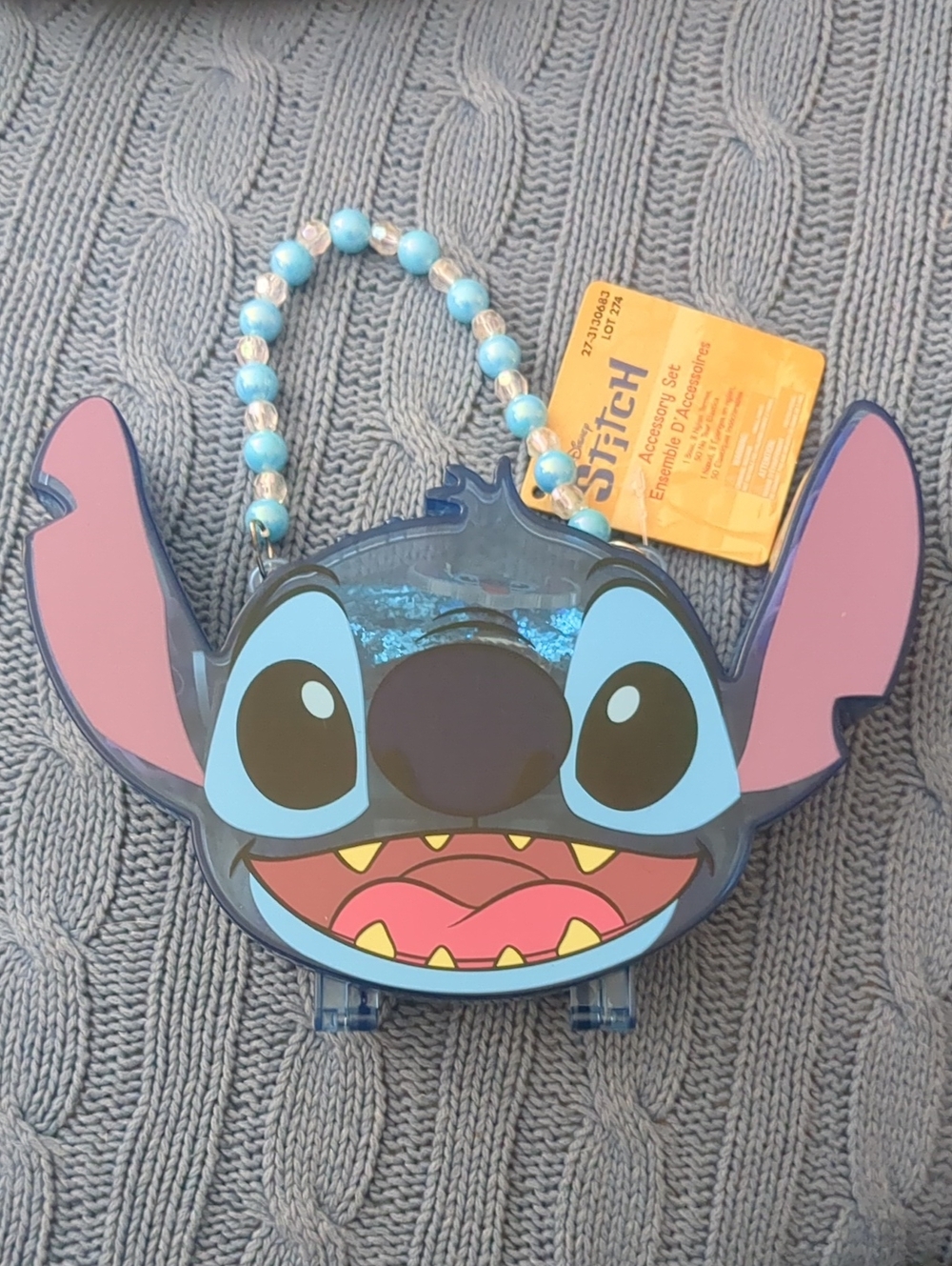 Disney Stitch Pink and Blue Kids Bead-Handle Purse